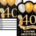 Tarjetas de invitación de fiesta de cumpleaños 40