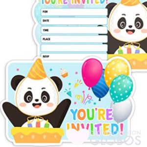 Invitación de fiesta de cumpleaños de panda