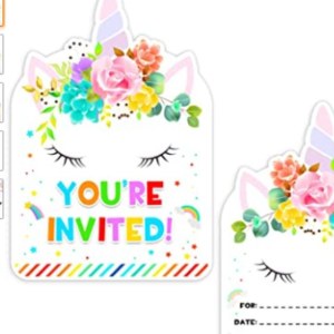 Invitaciones de fiesta de cumpleaños de unicornio